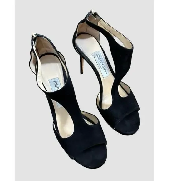 Jimmy Choo Black Sandals with Elegant T-Strap Design - Picture 4 of 7